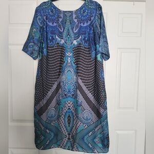 Asos Curve Blue Mix Print Dress